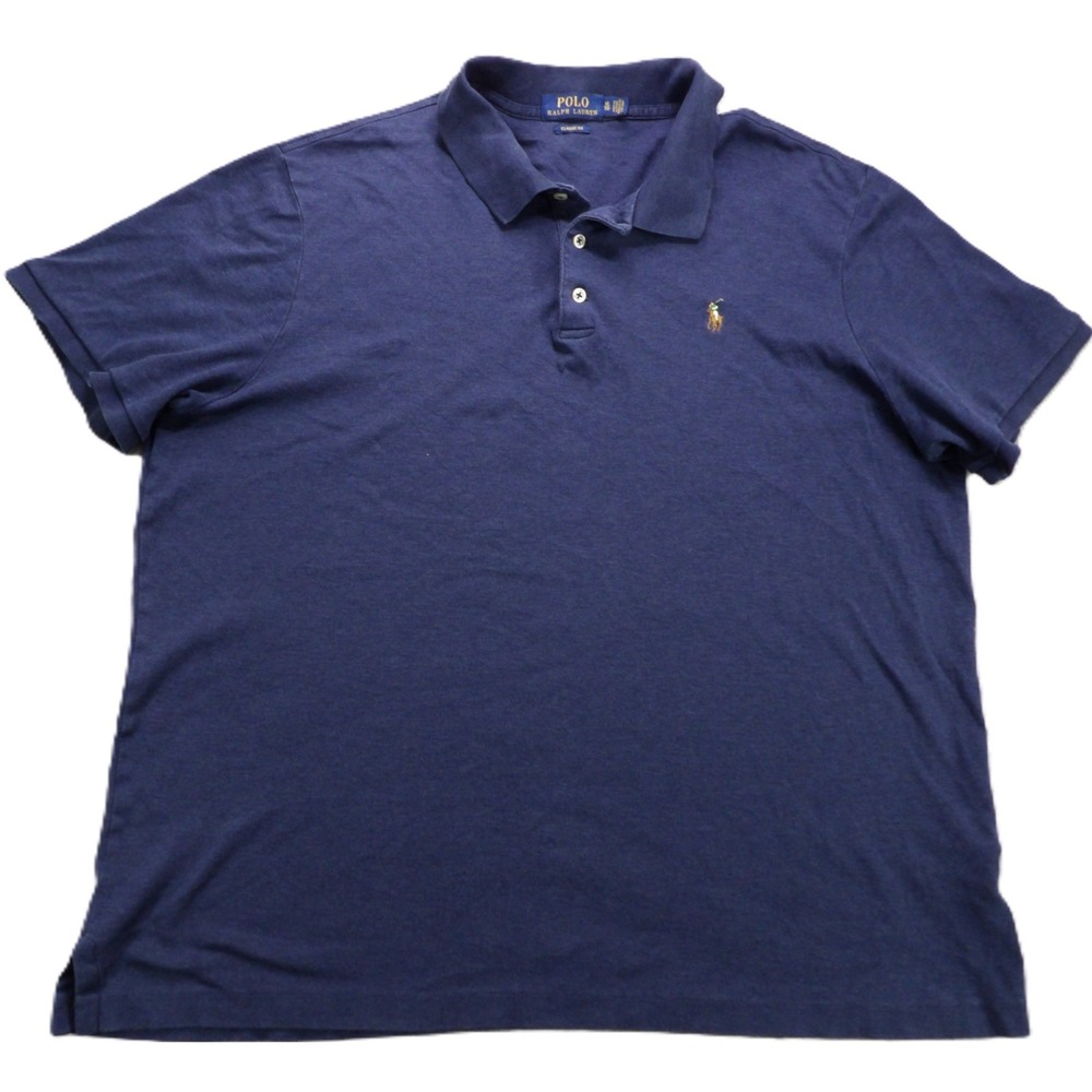 Polo Ralph Lauren Men XL Blue Flesh Pony Polo Shirt Classic Fit Cotton Golf Mesh